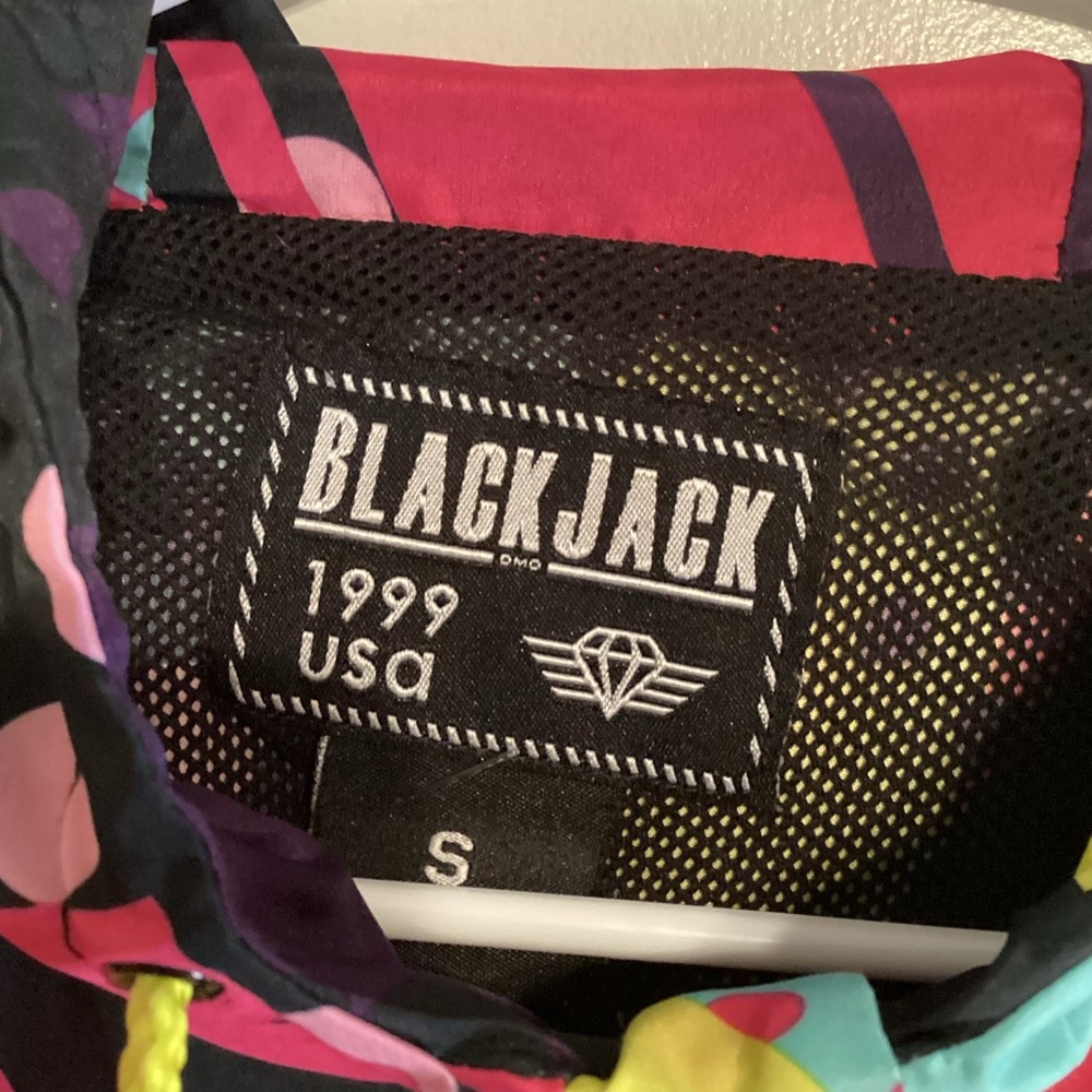 Blackjack Multicolor Patterned Jacket Sz Small Y2k - image 3